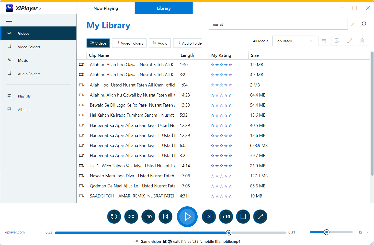 XiPlayer desktop media library